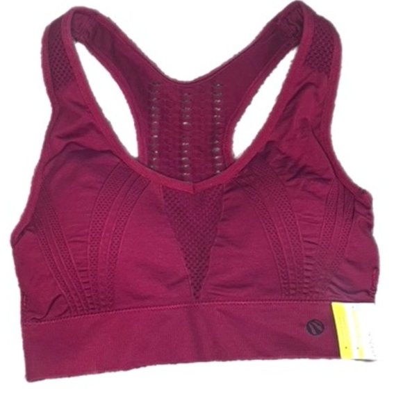 Marika Tops - Marika Sport Performance Seamless Sports Bra Maroon with Dry-Wik Size S